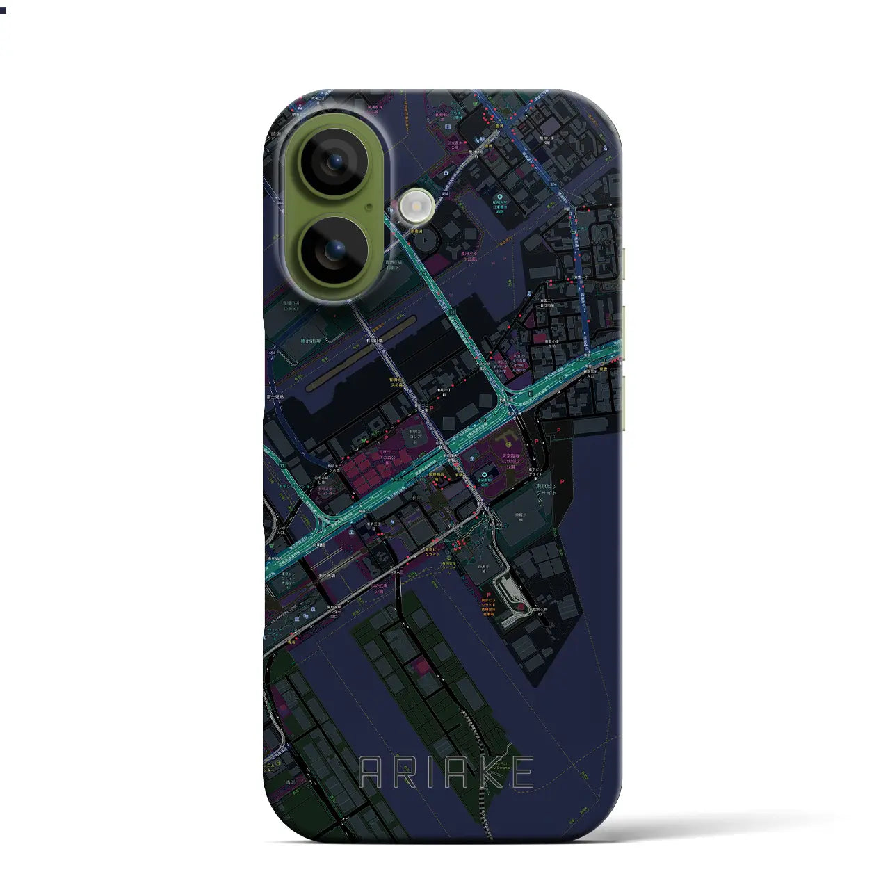 【有明(東京都)】地図柄iPhoneケース(バックカバータイプ)
