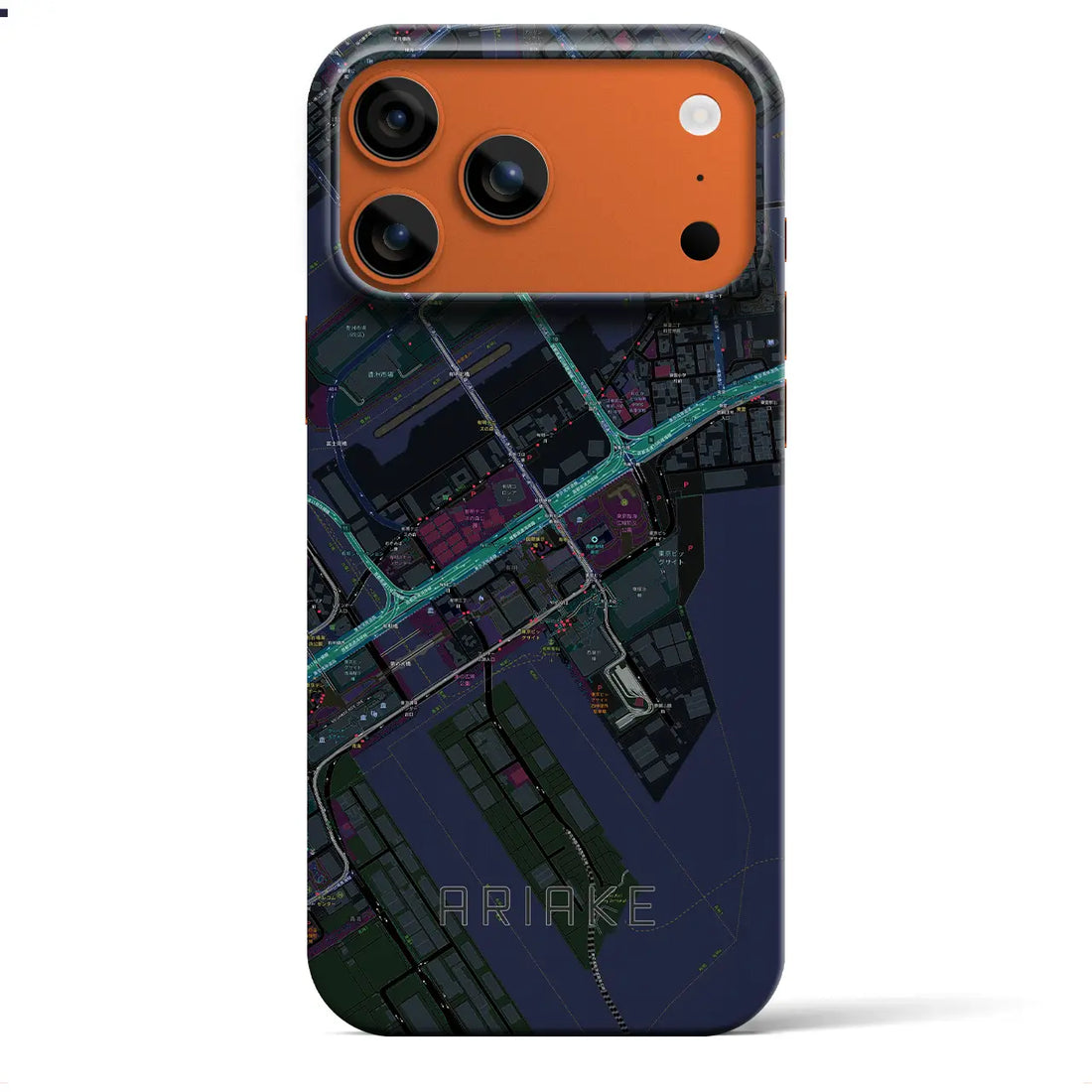 【有明(東京都)】地図柄iPhoneケース(バックカバータイプ)
