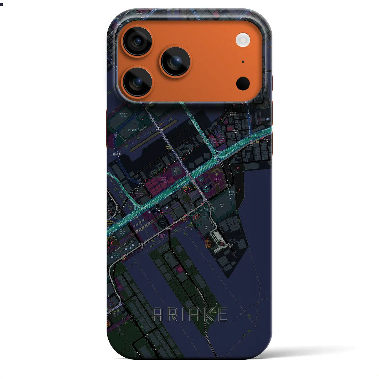 【有明(東京都)】地図柄iPhoneケース(バックカバータイプ)
