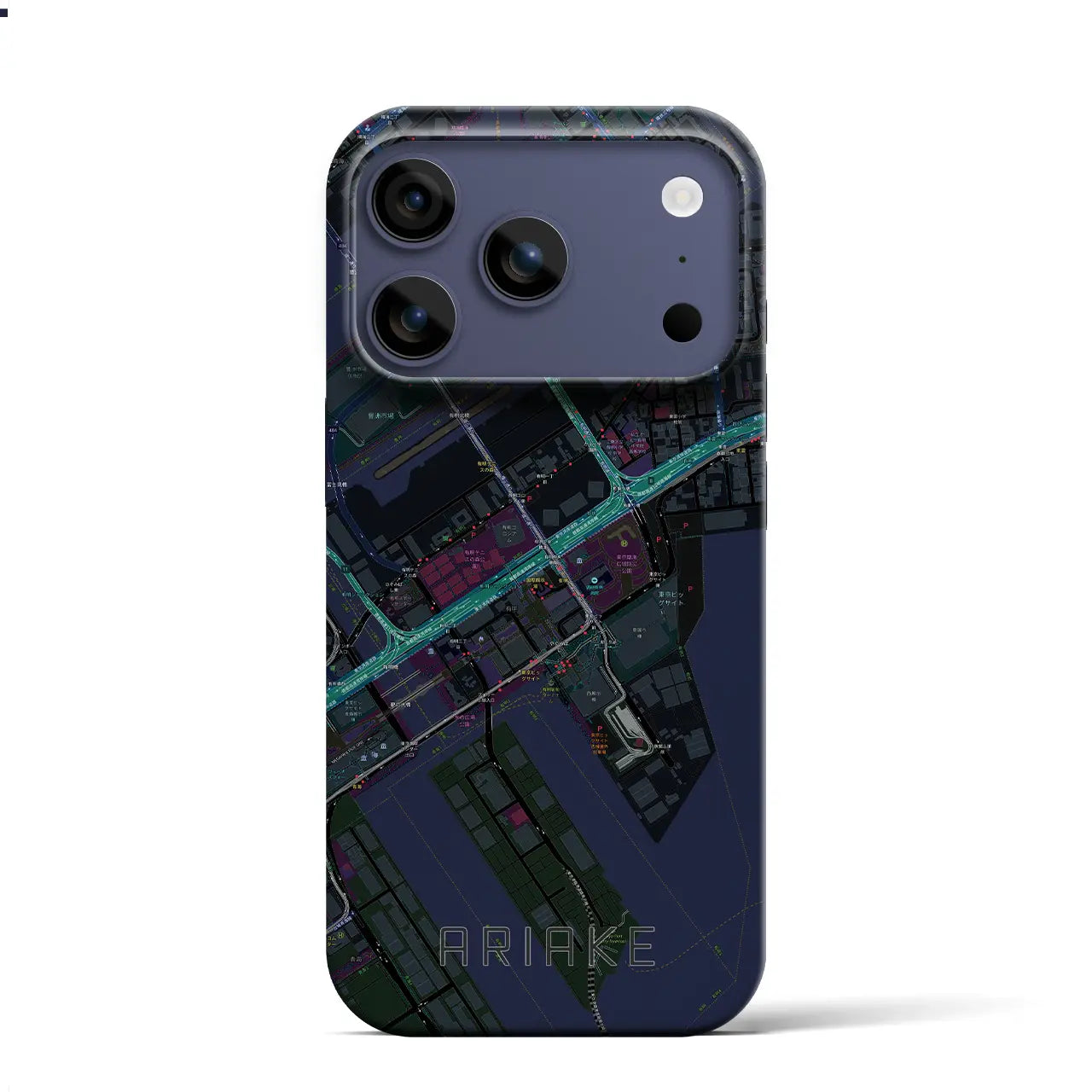 【有明(東京都)】地図柄iPhoneケース(バックカバータイプ)