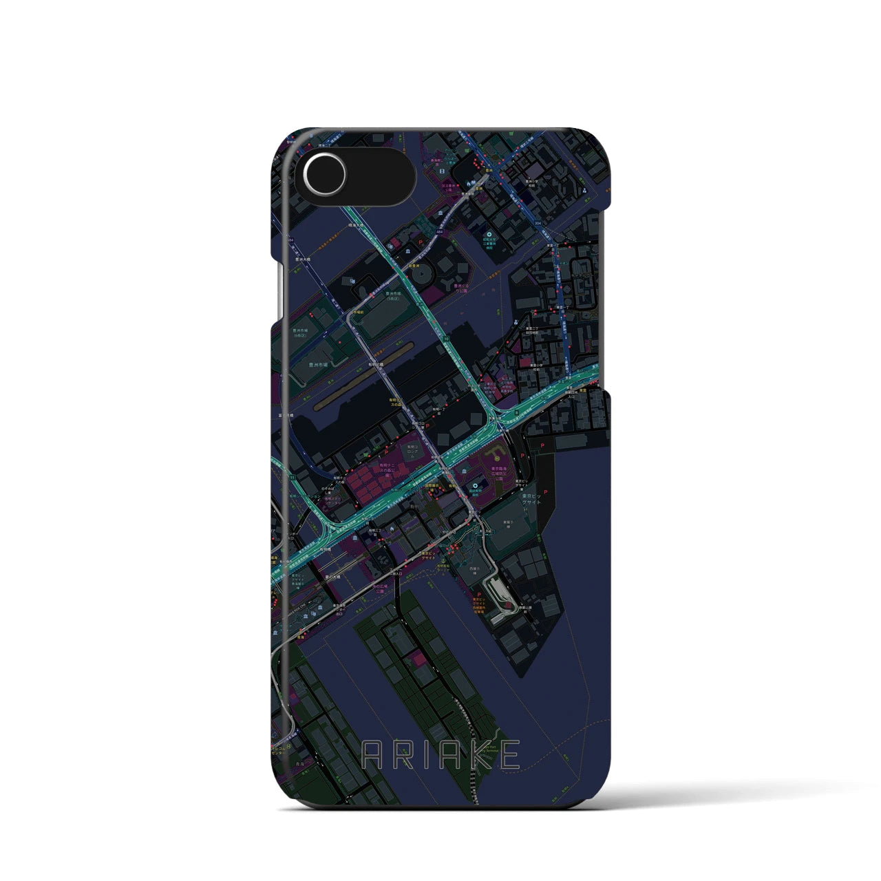 【有明(東京都)】地図柄iPhoneケース(バックカバータイプ)