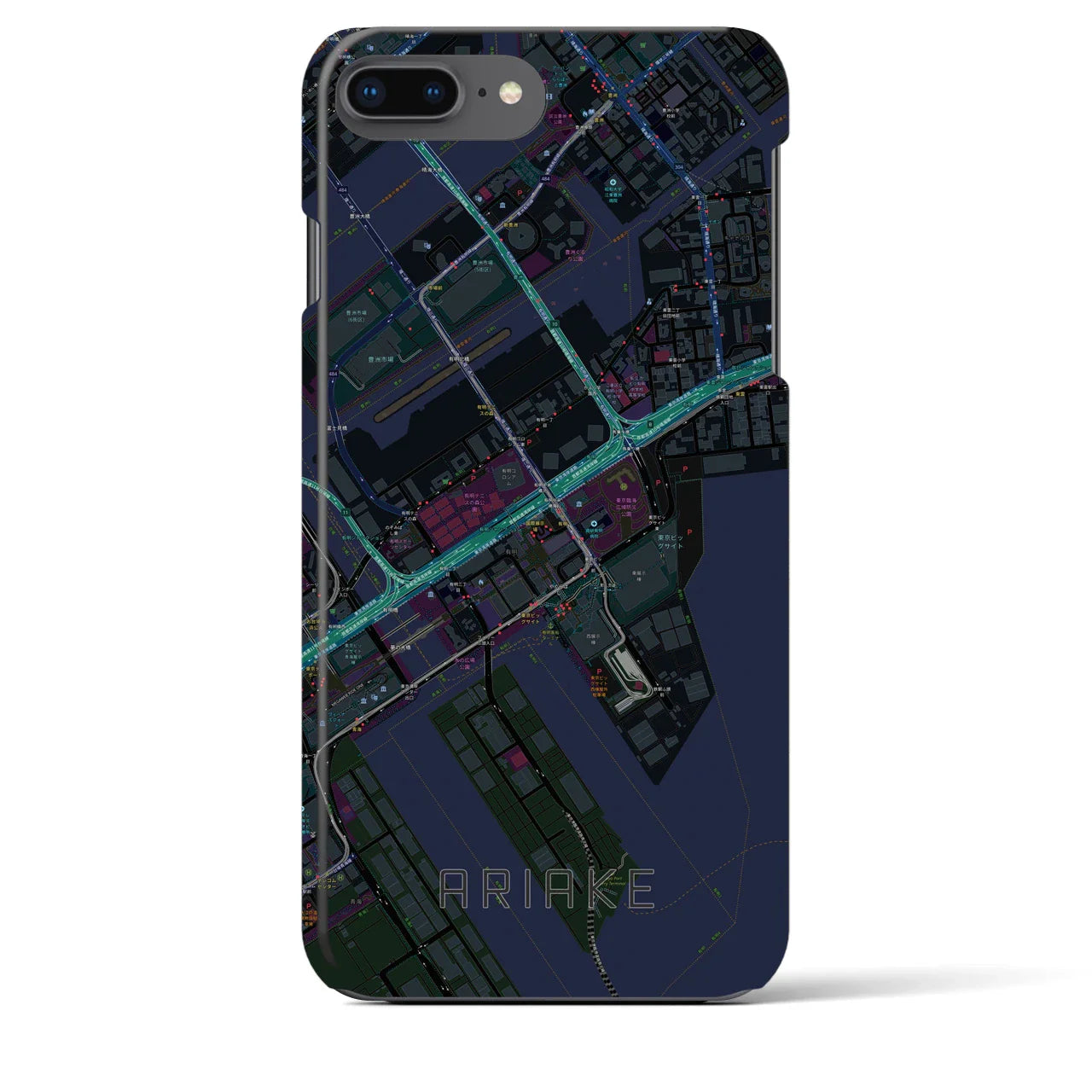 【有明(東京都)】地図柄iPhoneケース(バックカバータイプ)