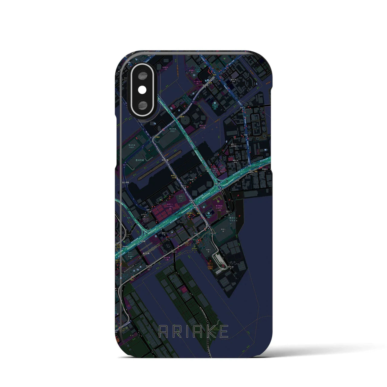 【有明(東京都)】地図柄iPhoneケース(バックカバータイプ)