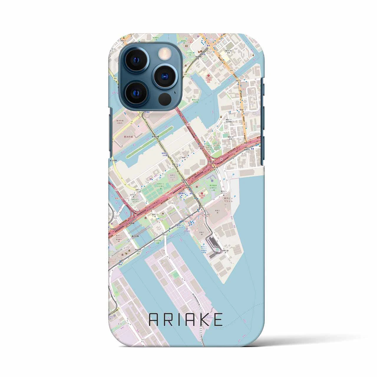 【有明(東京都)】地図柄iPhoneケース(バックカバータイプ)