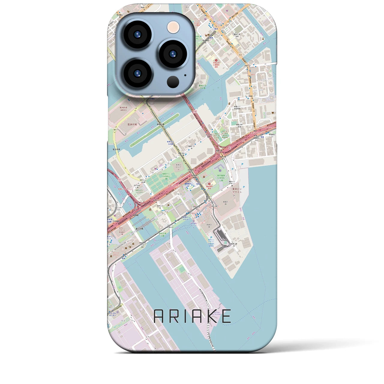 【有明(東京都)】地図柄iPhoneケース(バックカバータイプ)