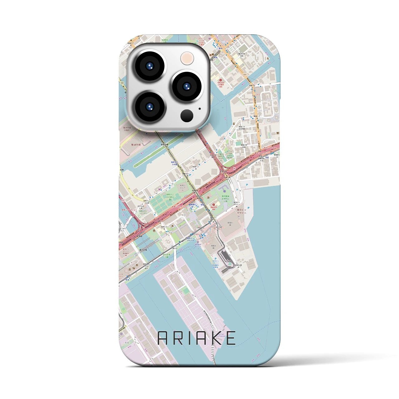 【有明(東京都)】地図柄iPhoneケース(バックカバータイプ)