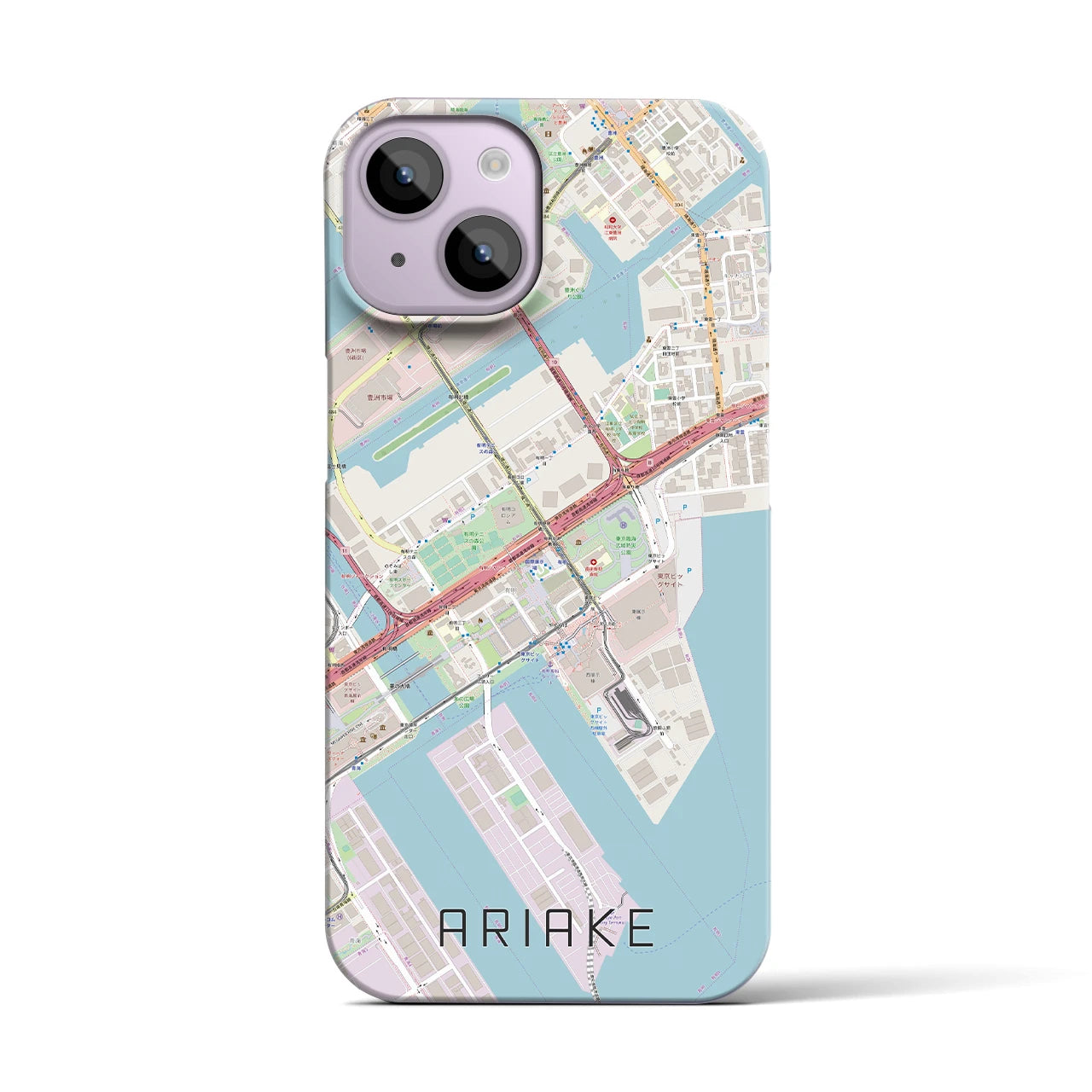 【有明(東京都)】地図柄iPhoneケース(バックカバータイプ)