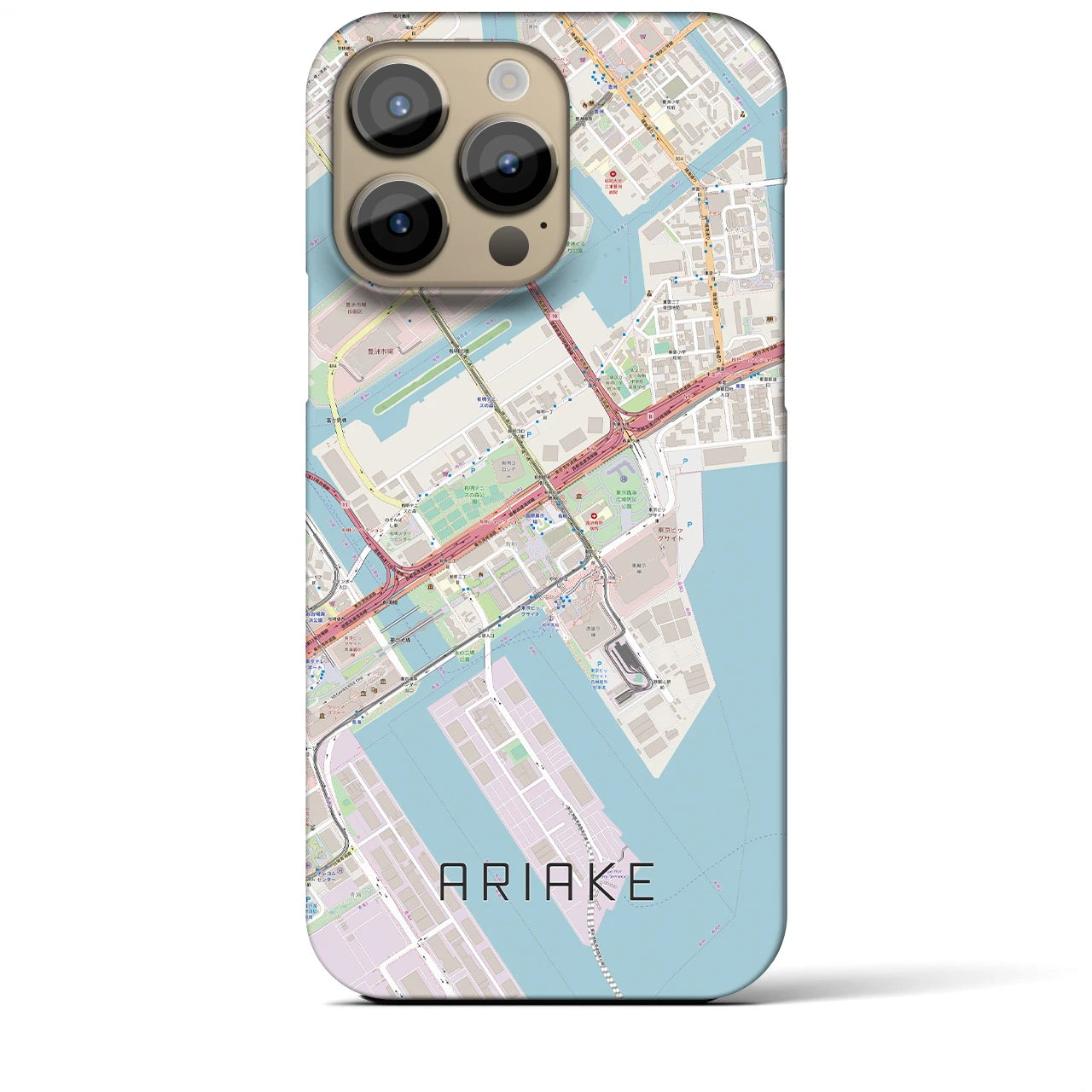 【有明(東京都)】地図柄iPhoneケース(バックカバータイプ)
