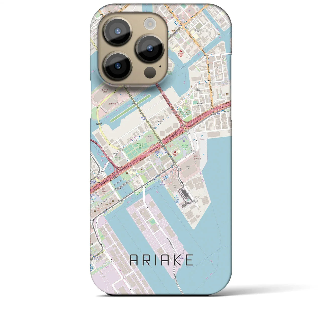 【有明(東京都)】地図柄iPhoneケース(バックカバータイプ)