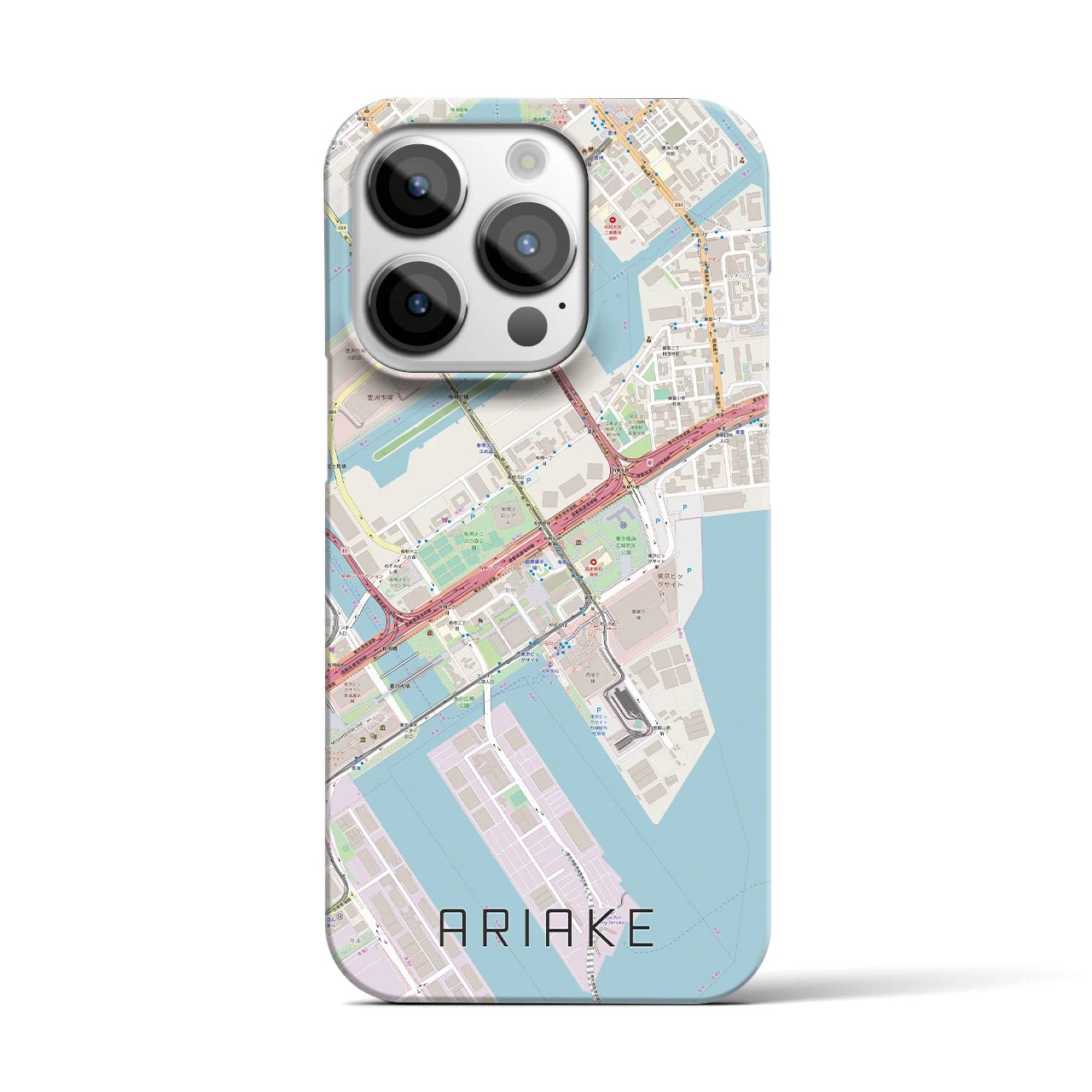 【有明(東京都)】地図柄iPhoneケース(バックカバータイプ)