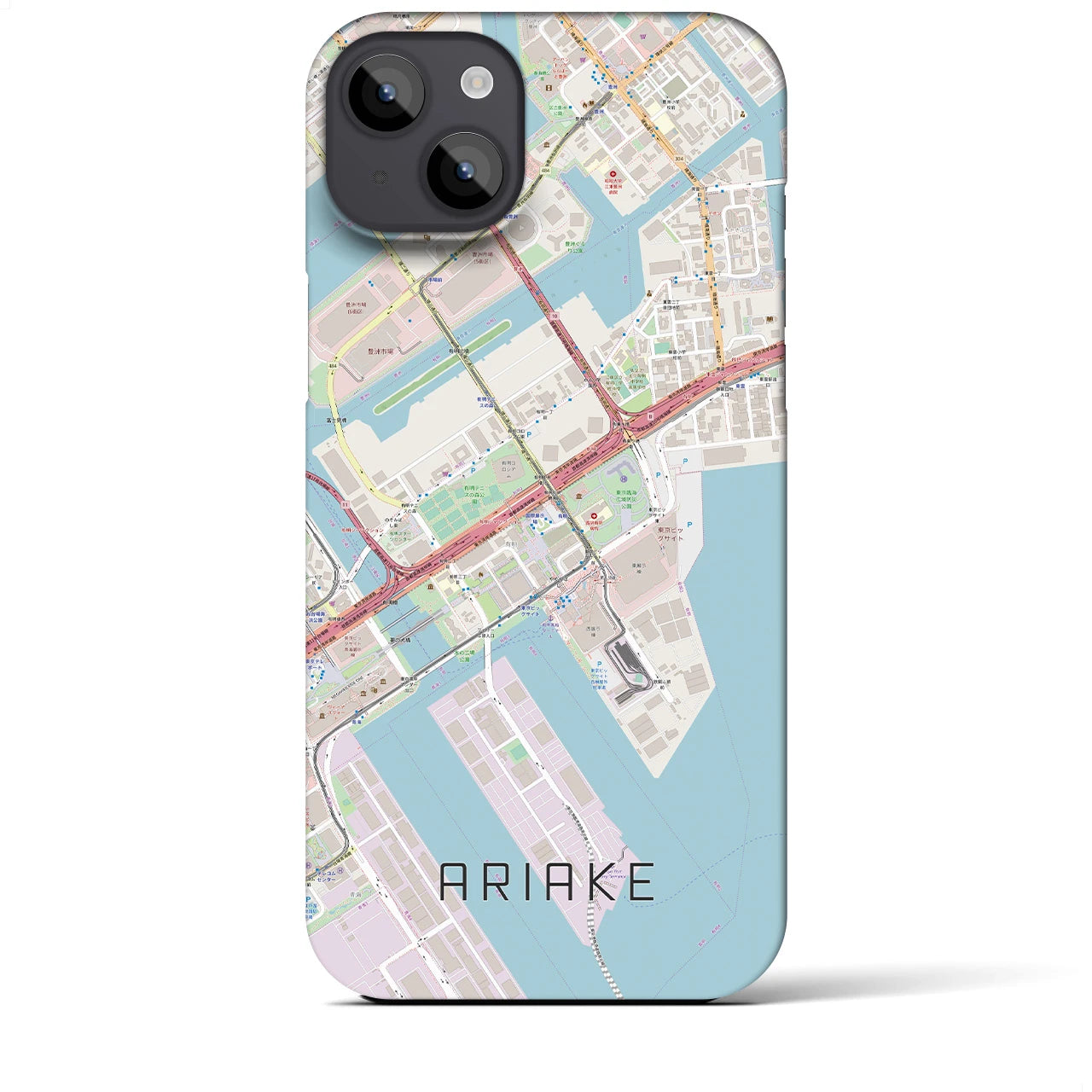 【有明(東京都)】地図柄iPhoneケース(バックカバータイプ)
