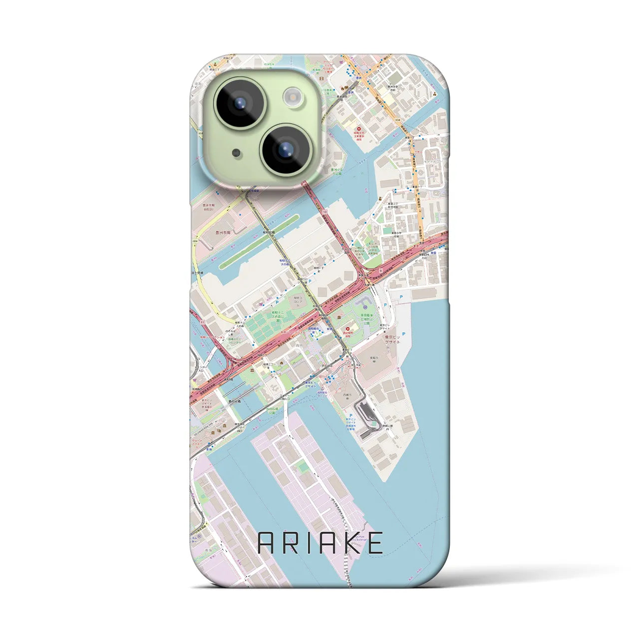 【有明(東京都)】地図柄iPhoneケース(バックカバータイプ)