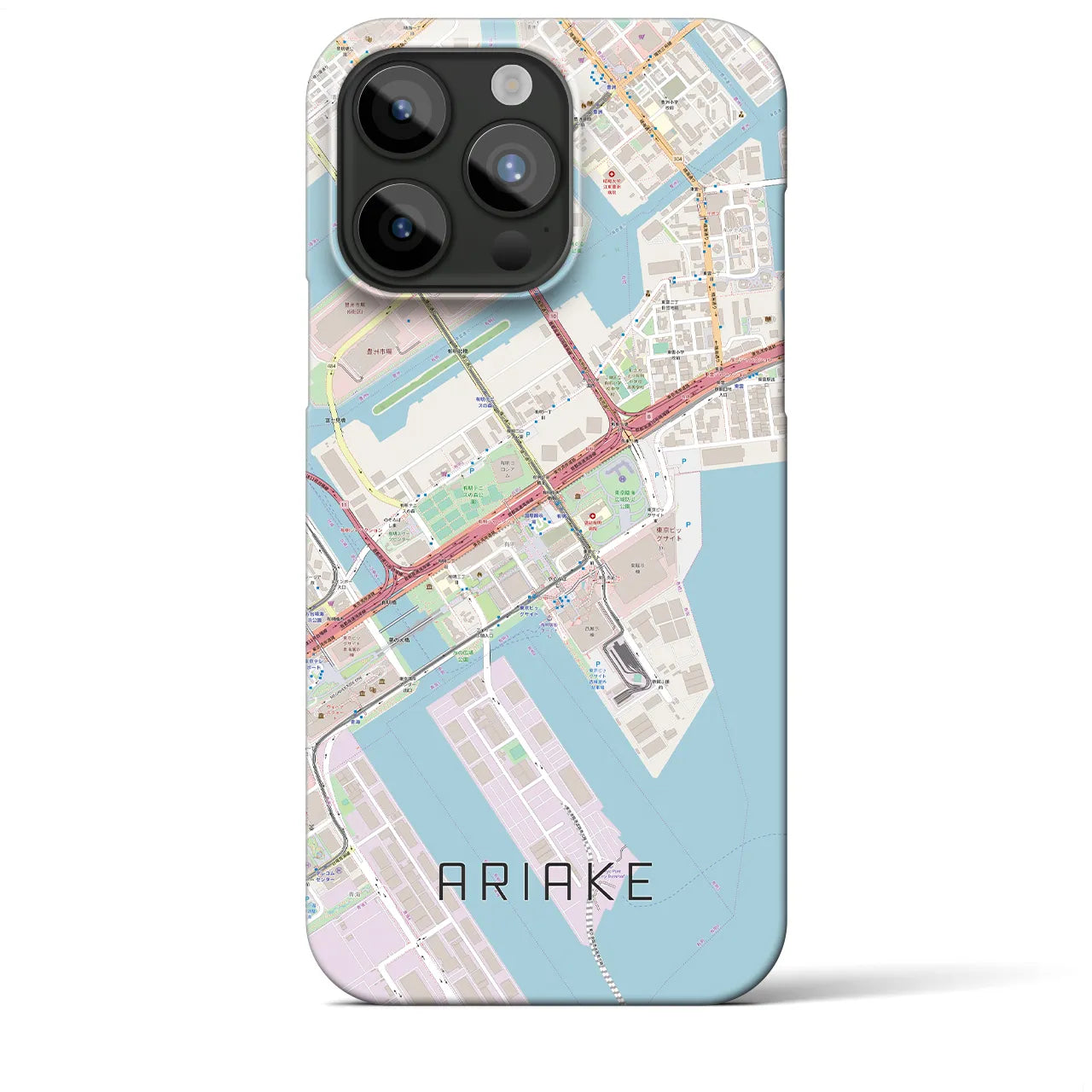 【有明(東京都)】地図柄iPhoneケース(バックカバータイプ)