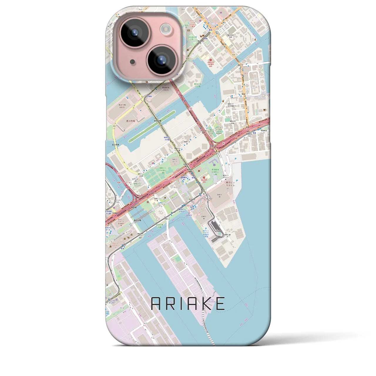 【有明(東京都)】地図柄iPhoneケース(バックカバータイプ)