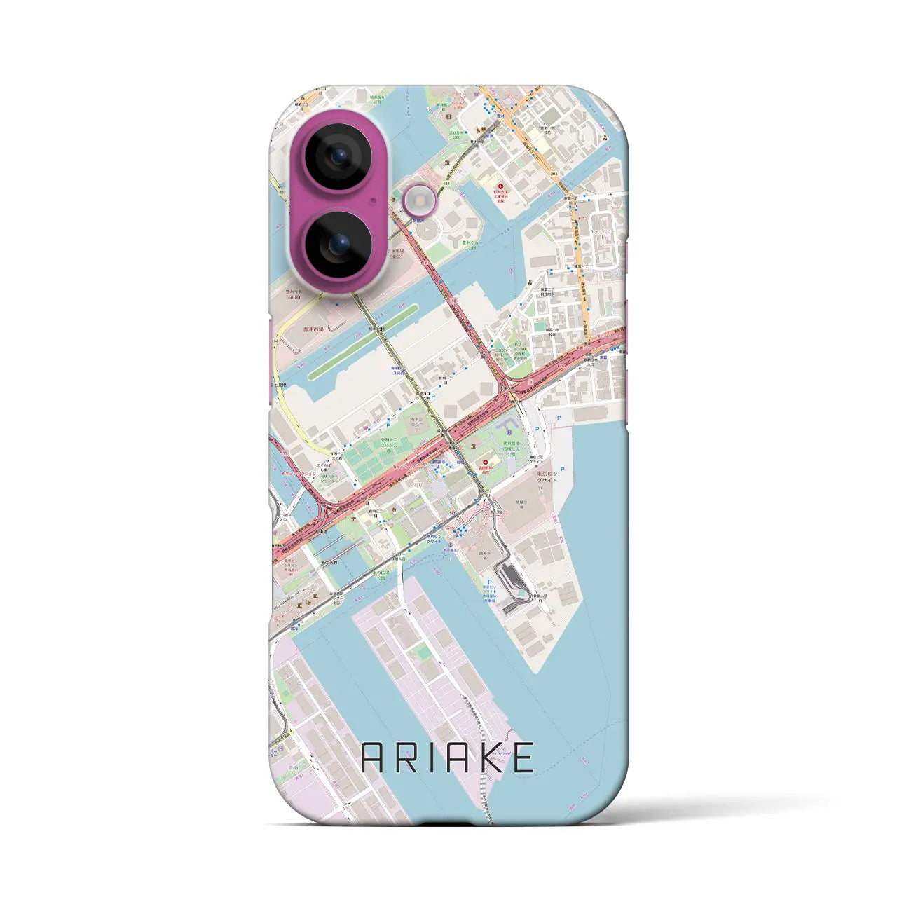 【有明(東京都)】地図柄iPhoneケース(バックカバータイプ)
