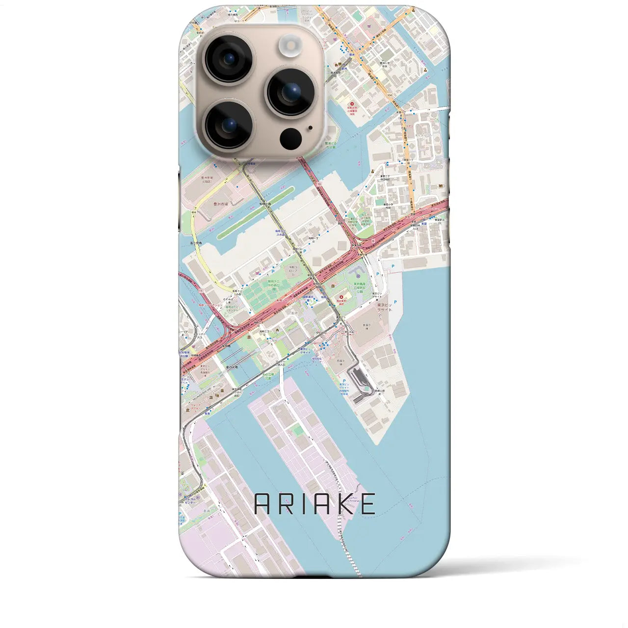 【有明(東京都)】地図柄iPhoneケース(バックカバータイプ)