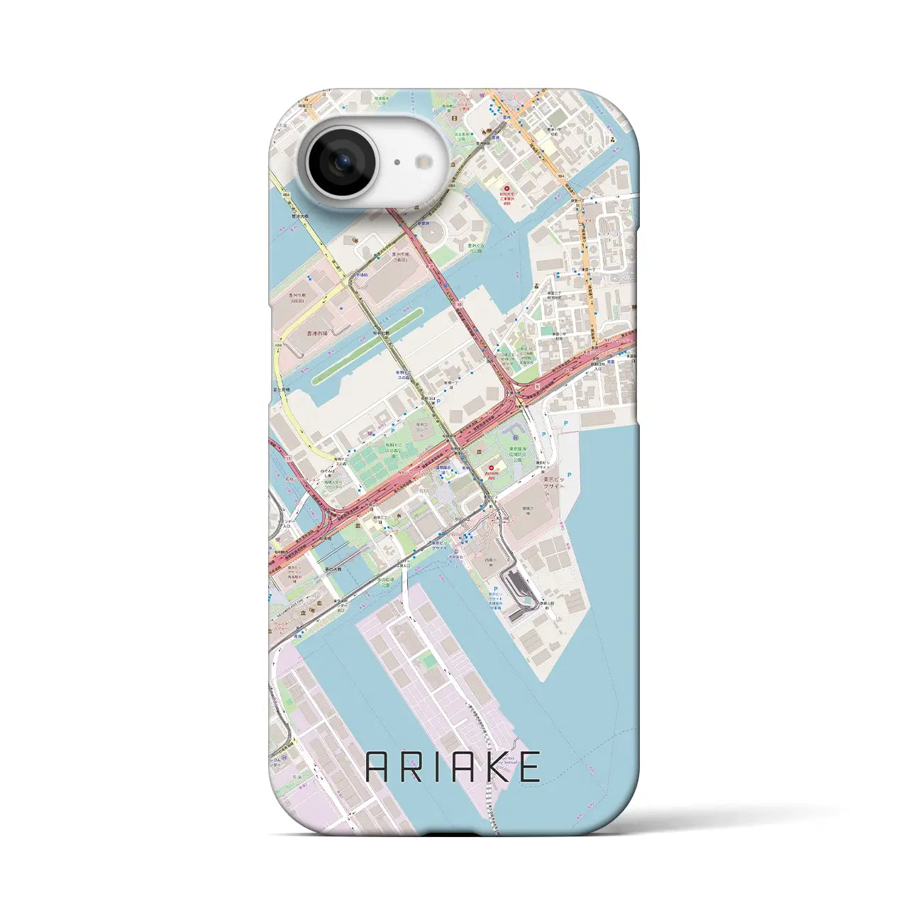 【有明(東京都)】地図柄iPhoneケース(バックカバータイプ)