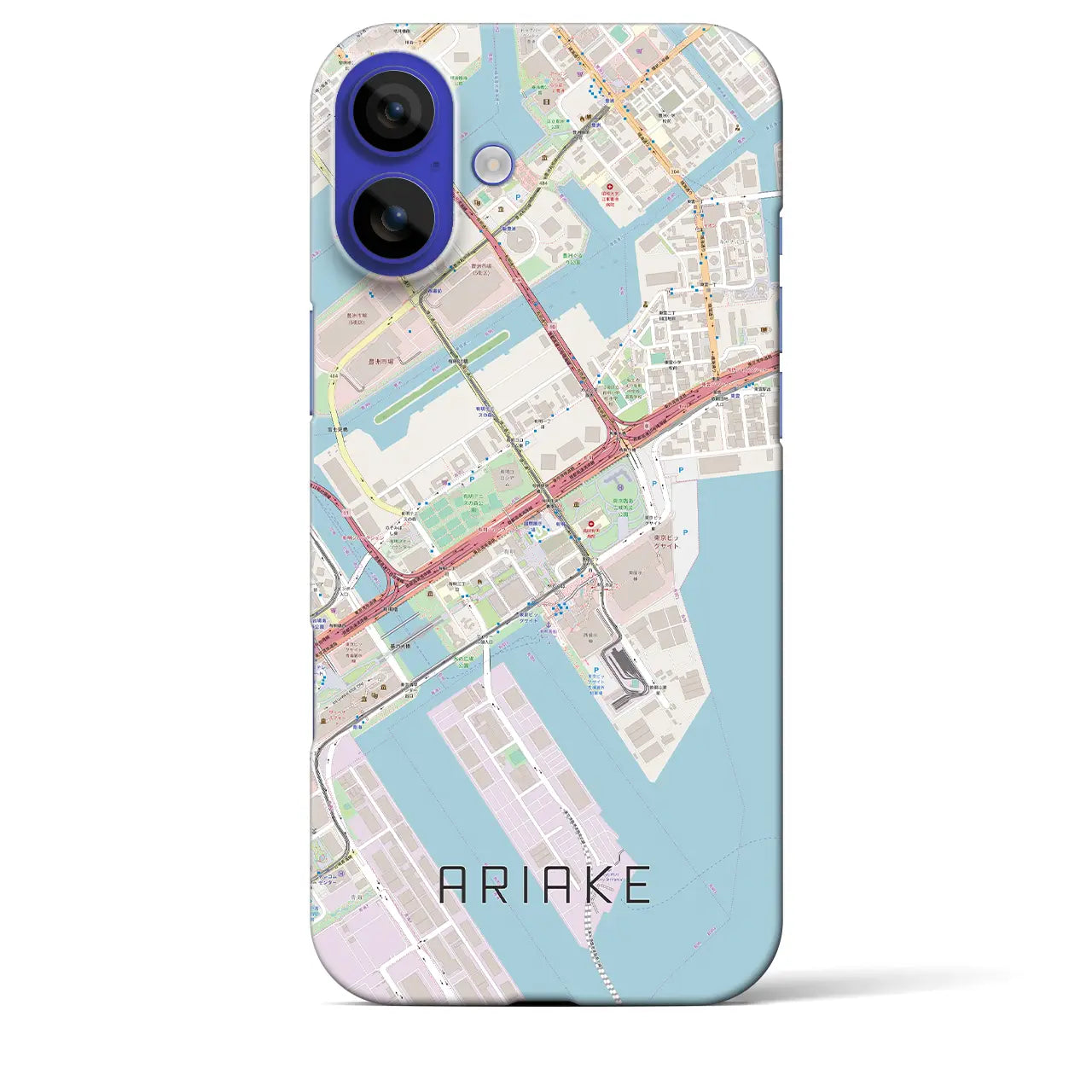 【有明(東京都)】地図柄iPhoneケース(バックカバータイプ)