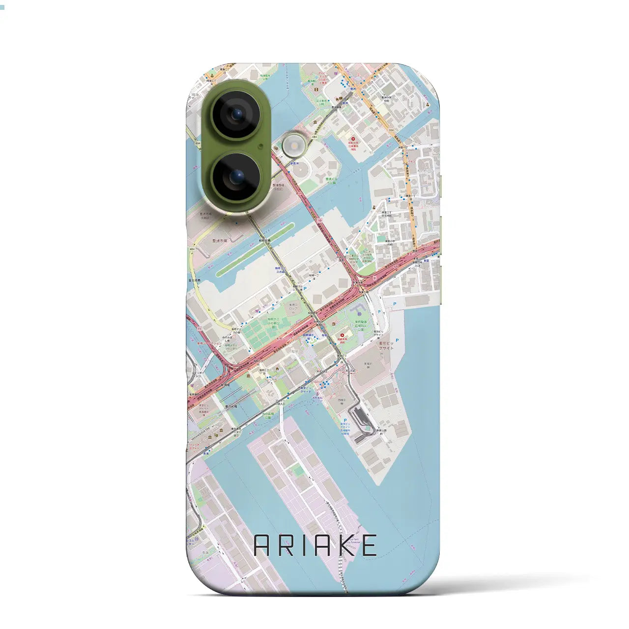 【有明(東京都)】地図柄iPhoneケース(バックカバータイプ)