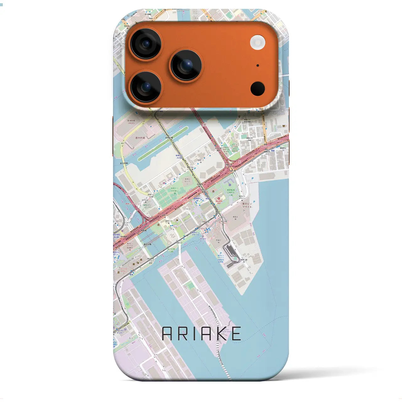 【有明(東京都)】地図柄iPhoneケース(バックカバータイプ)