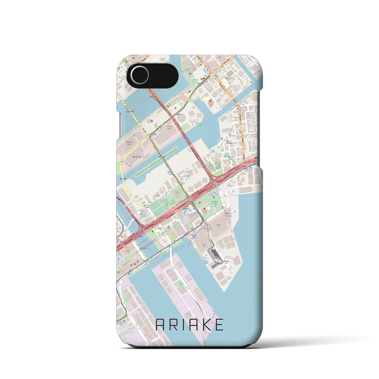 【有明(東京都)】地図柄iPhoneケース(バックカバータイプ)