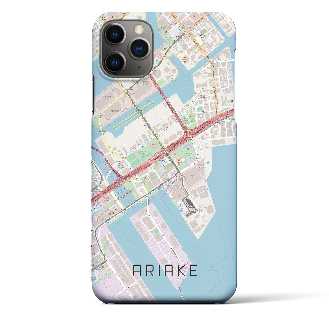 【有明(東京都)】地図柄iPhoneケース(バックカバータイプ)