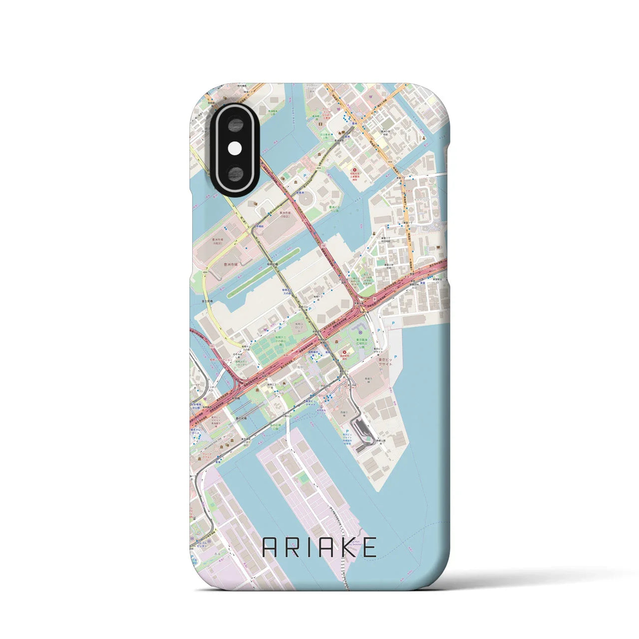 【有明(東京都)】地図柄iPhoneケース(バックカバータイプ)