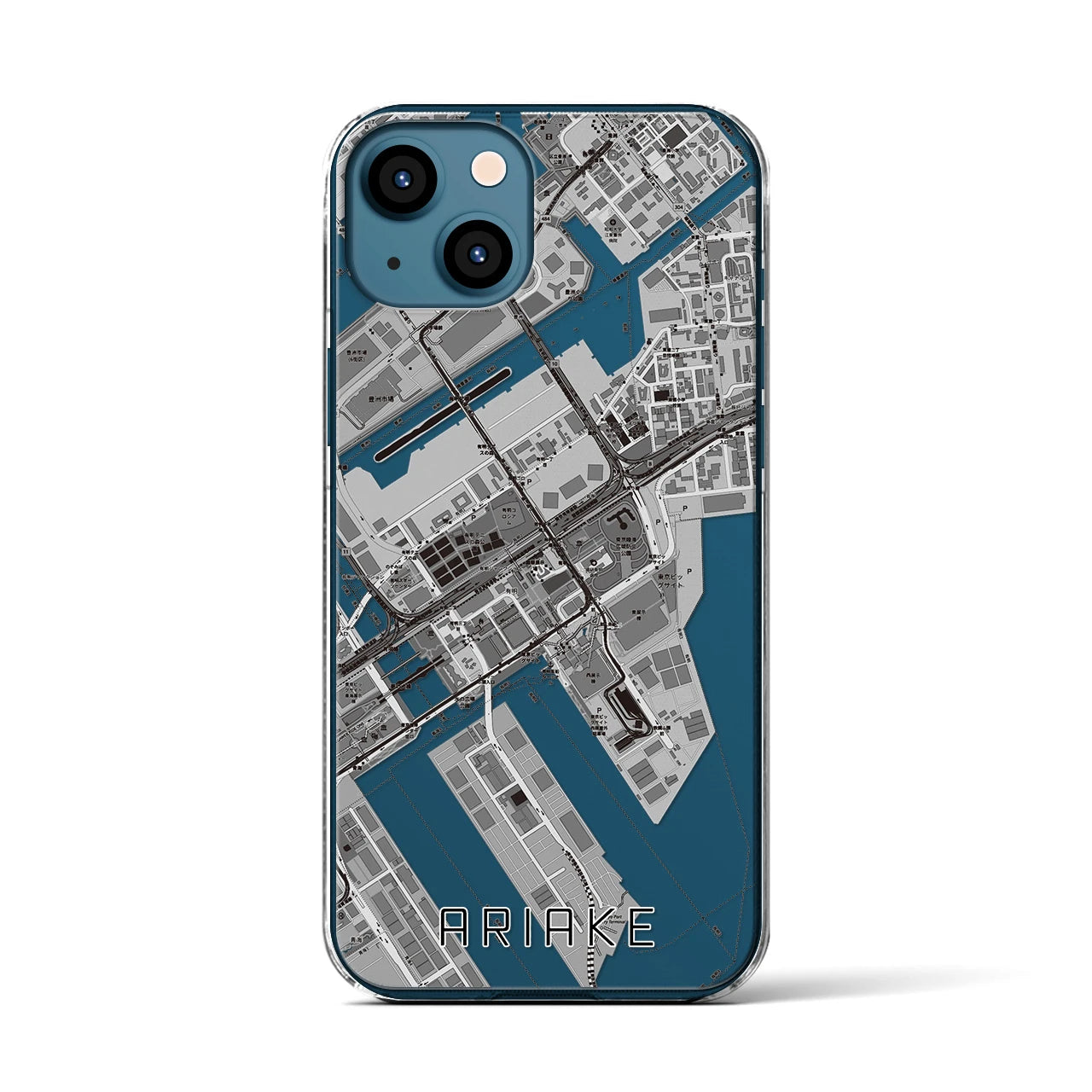 【有明(東京都)】地図柄iPhoneケース(クリアタイプ)