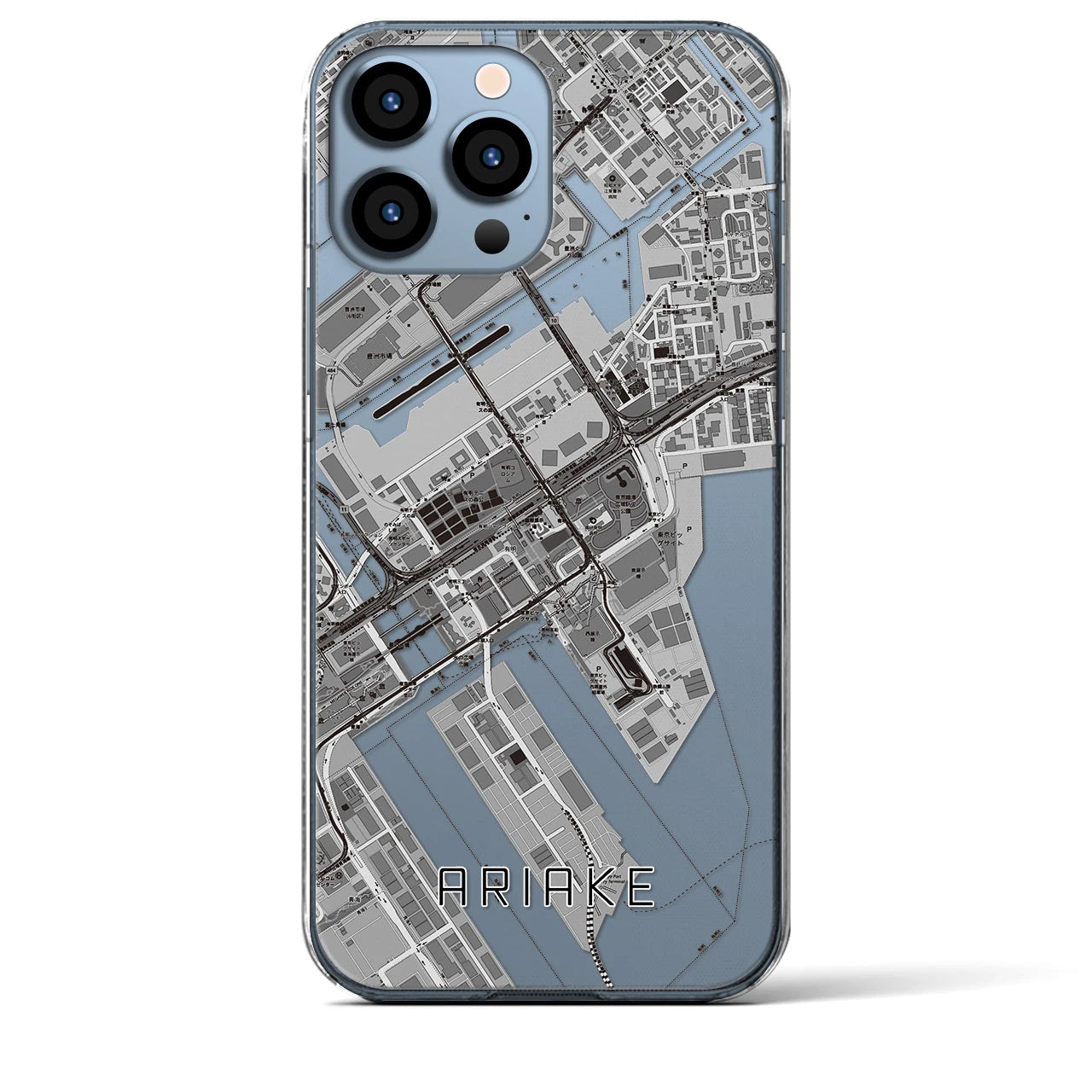 【有明(東京都)】地図柄iPhoneケース(クリアタイプ)