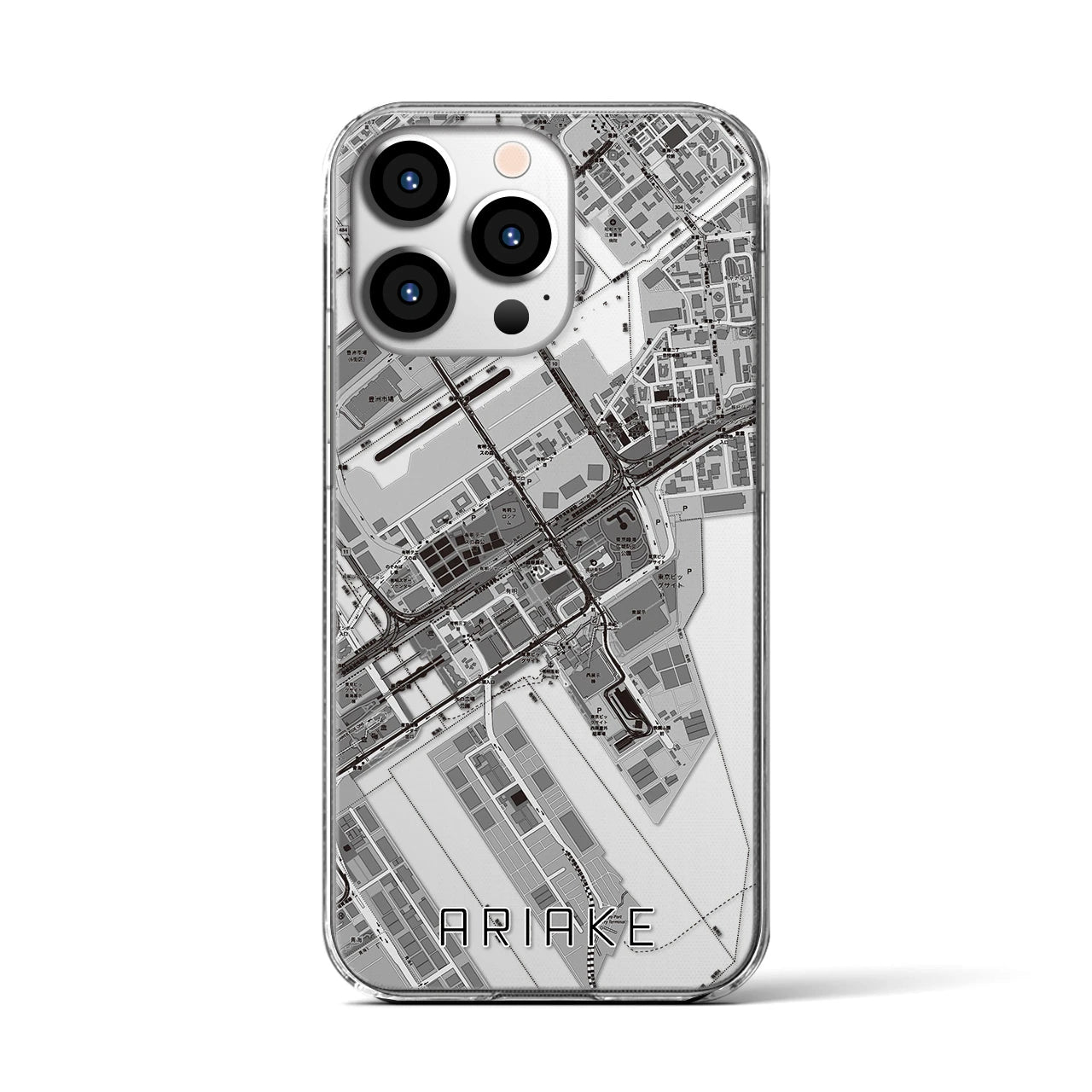 【有明(東京都)】地図柄iPhoneケース(クリアタイプ)