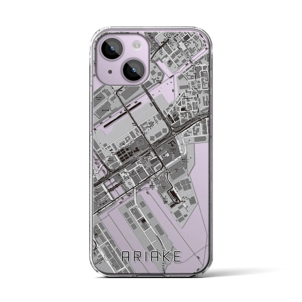 【有明(東京都)】地図柄iPhoneケース(クリアタイプ)