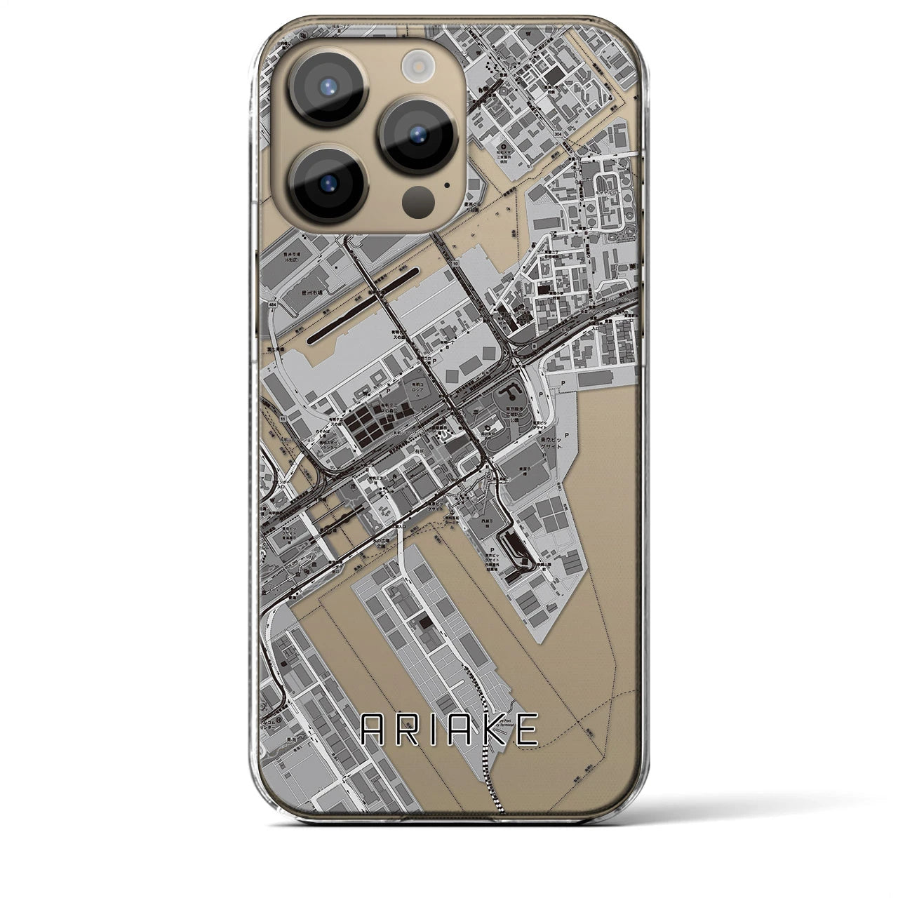 【有明(東京都)】地図柄iPhoneケース(クリアタイプ)