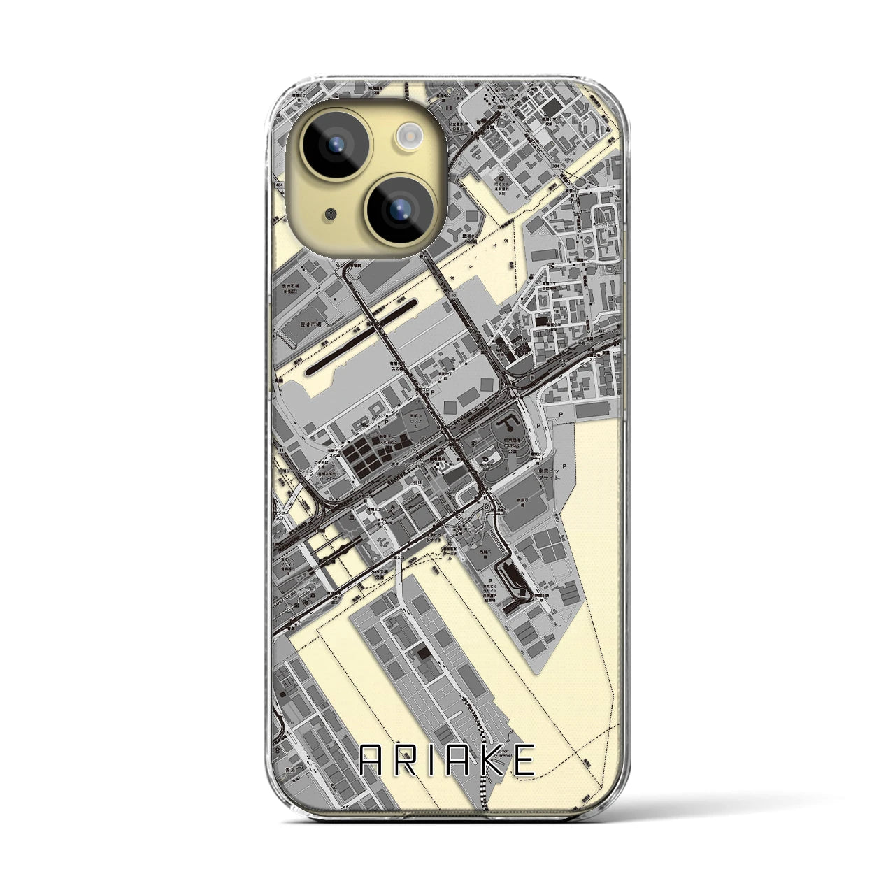 【有明(東京都)】地図柄iPhoneケース(クリアタイプ)