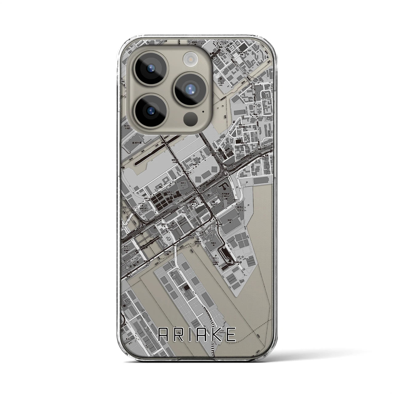 【有明(東京都)】地図柄iPhoneケース(クリアタイプ)