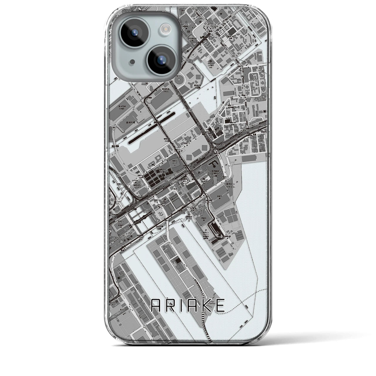 【有明(東京都)】地図柄iPhoneケース(クリアタイプ)