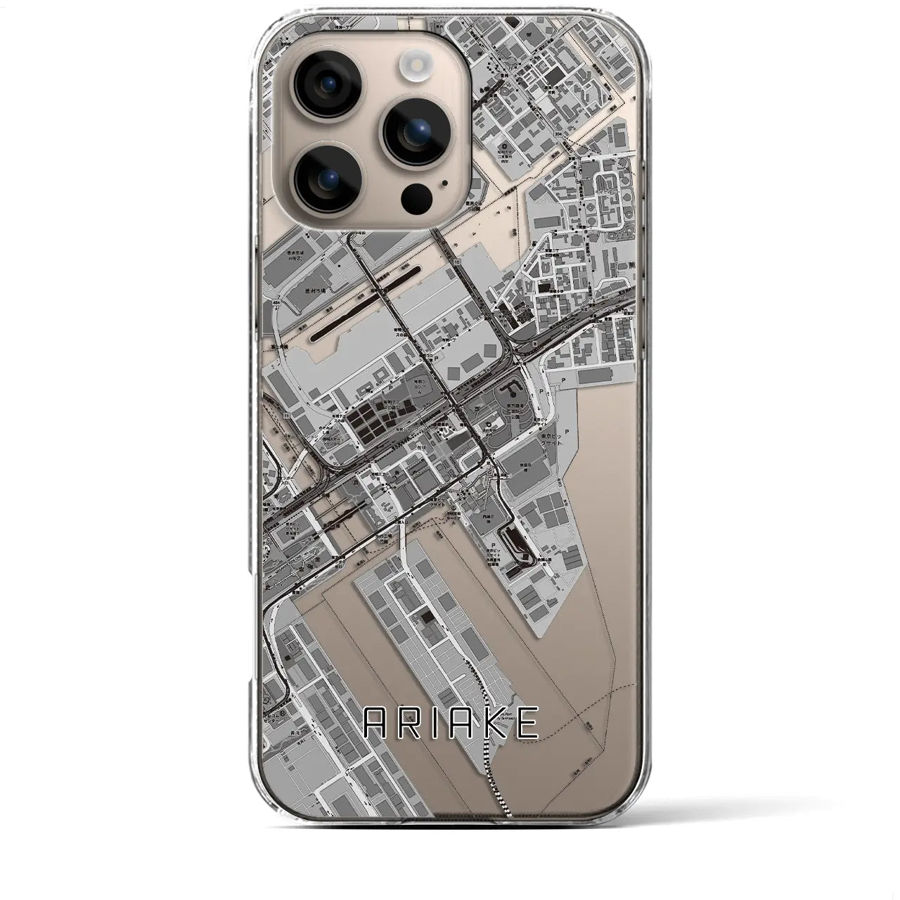 【有明(東京都)】地図柄iPhoneケース(クリアタイプ)