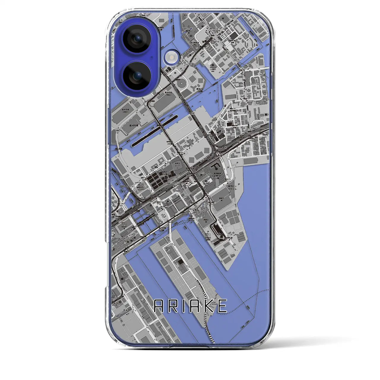 【有明(東京都)】地図柄iPhoneケース(クリアタイプ)