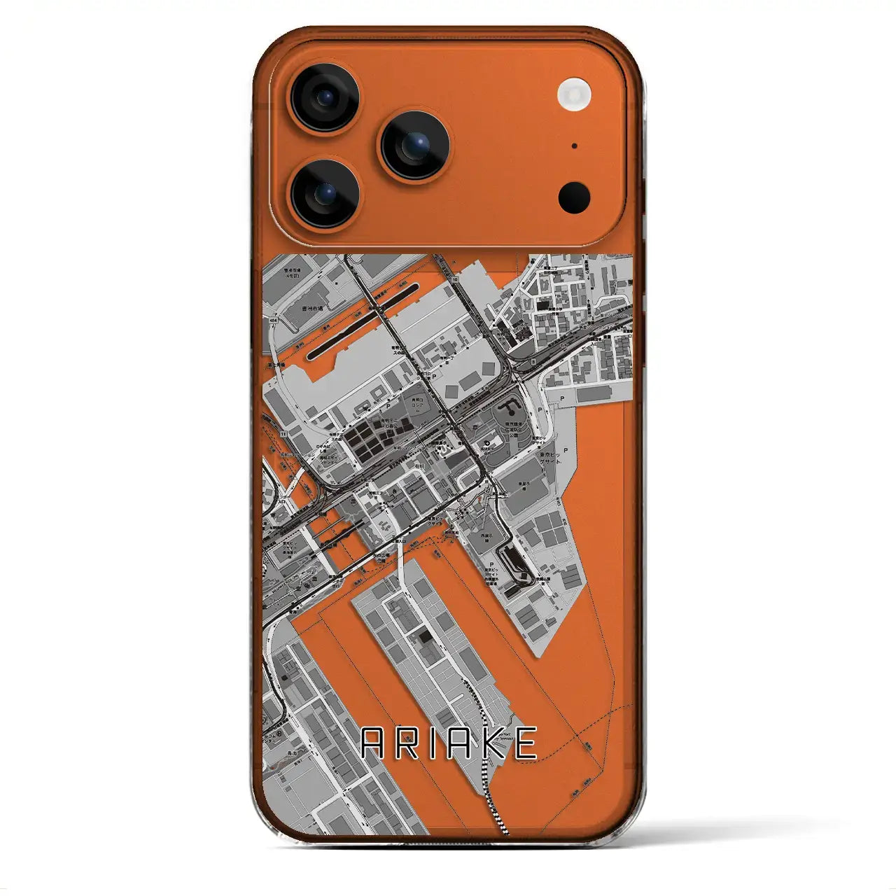 【有明(東京都)】地図柄iPhoneケース(クリアタイプ)モノトーン・iPhone 17 Pro Max 用