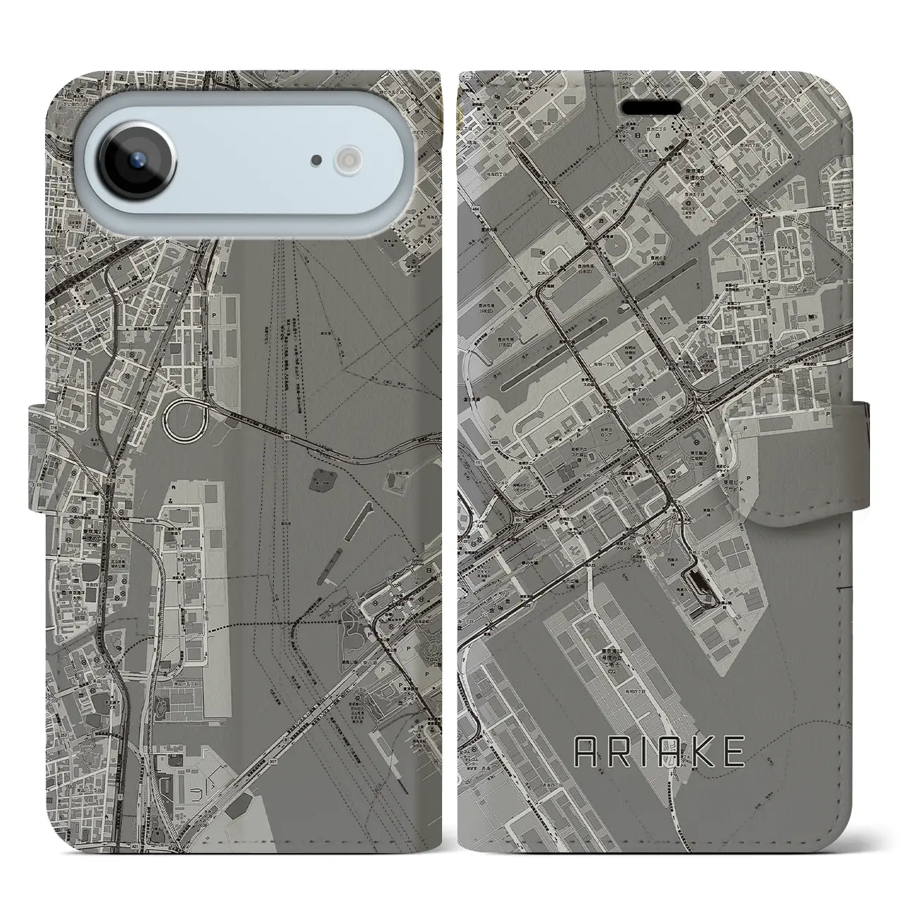 【有明(東京都)】地図柄iPhoneケース(手帳タイプ)