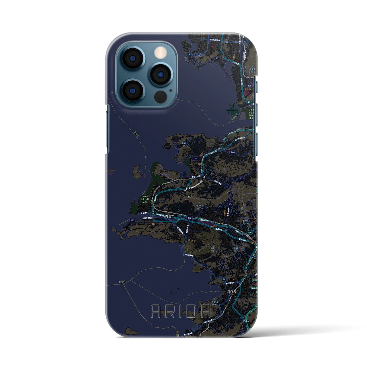 【有田(和歌山県)】地図柄iPhoneケース(バックカバータイプ)