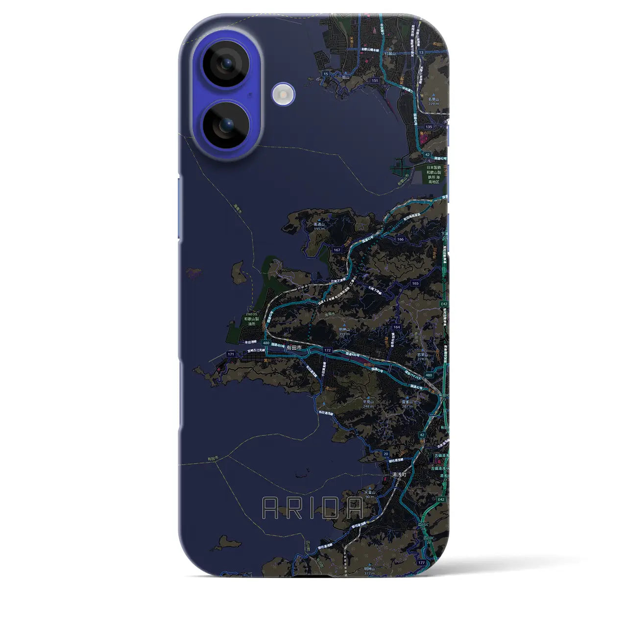 【有田(和歌山県)】地図柄iPhoneケース(バックカバータイプ)