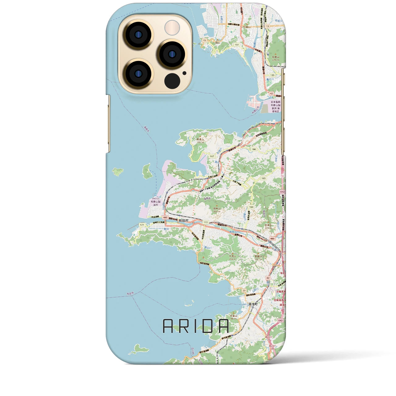 【有田(和歌山県)】地図柄iPhoneケース(バックカバータイプ)