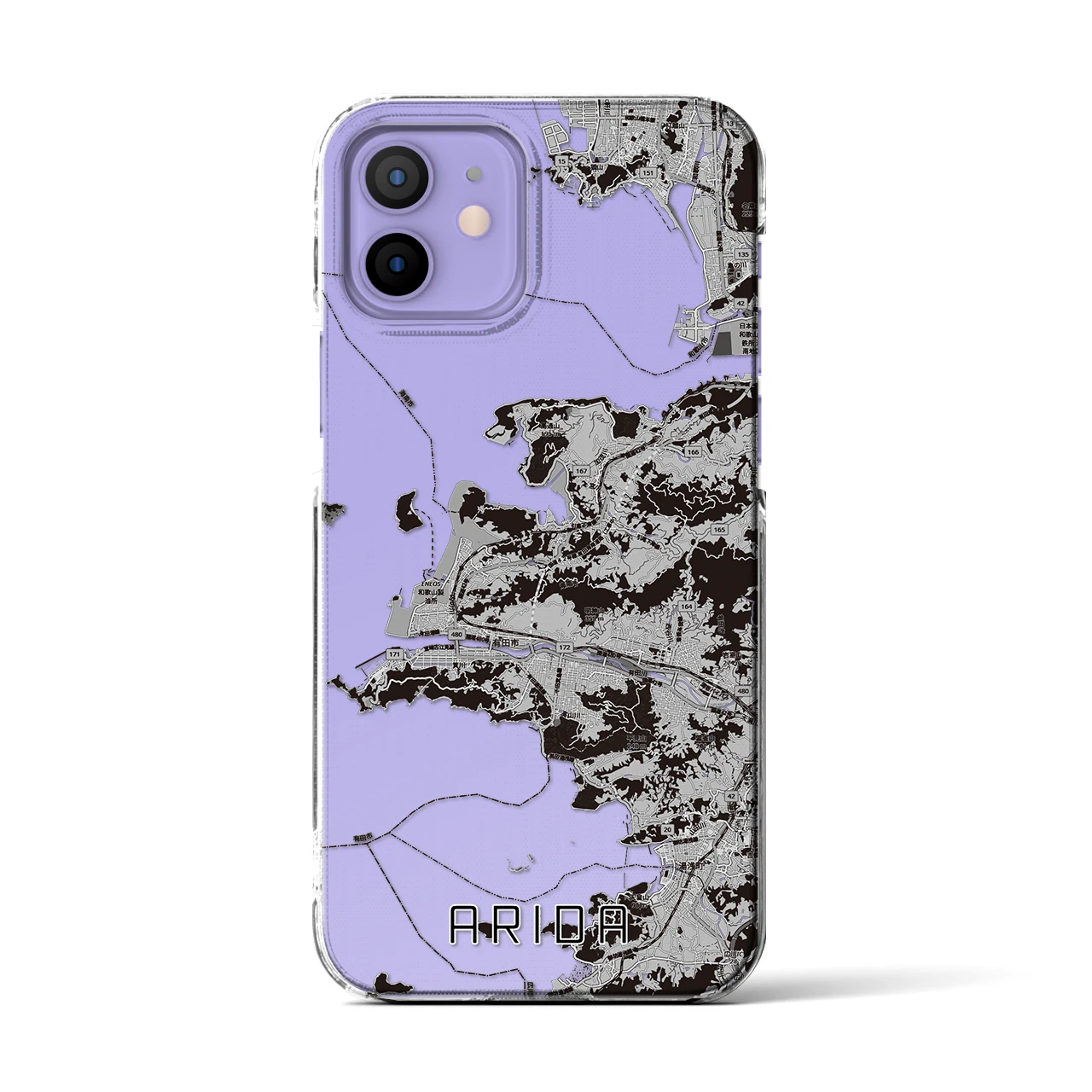 【有田(和歌山県)】地図柄iPhoneケース(クリアタイプ)