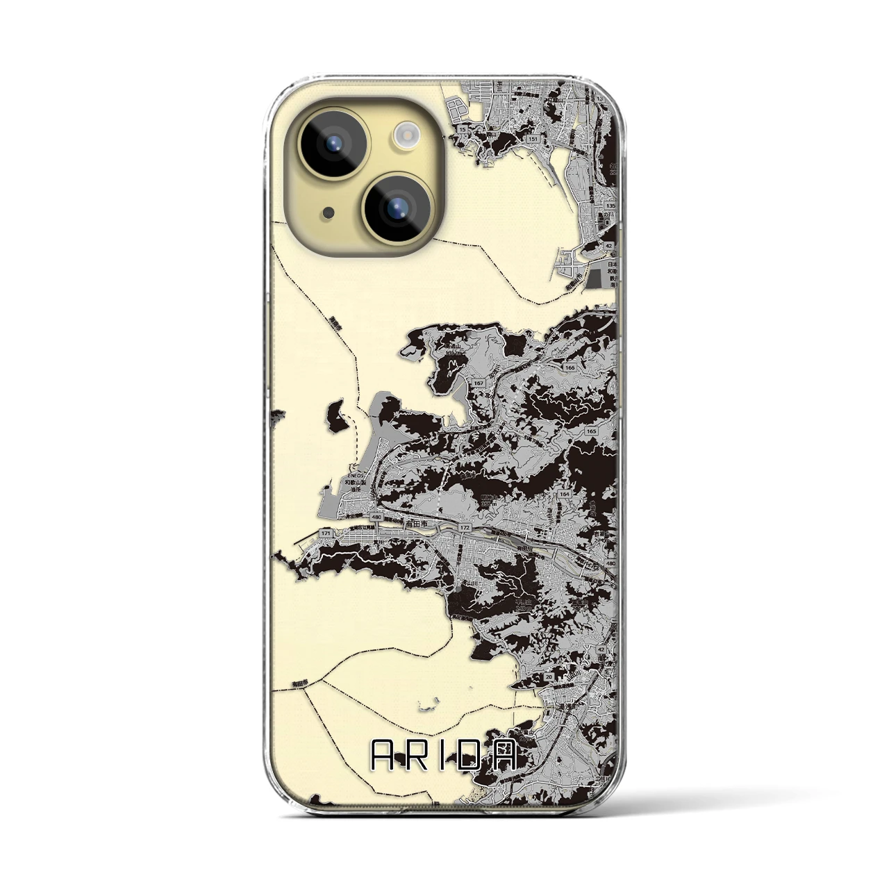 【有田(和歌山県)】地図柄iPhoneケース(クリアタイプ)