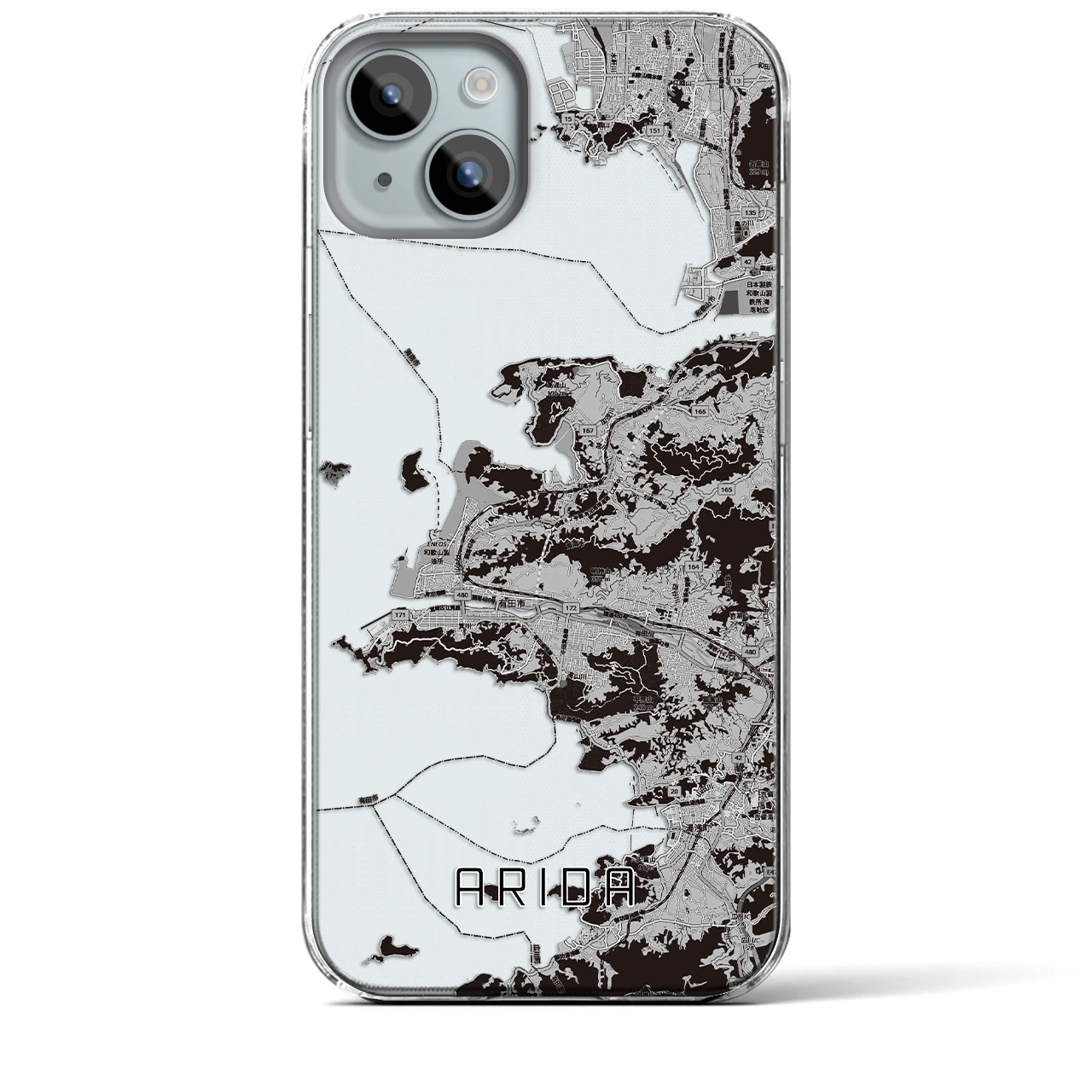 【有田(和歌山県)】地図柄iPhoneケース(クリアタイプ)