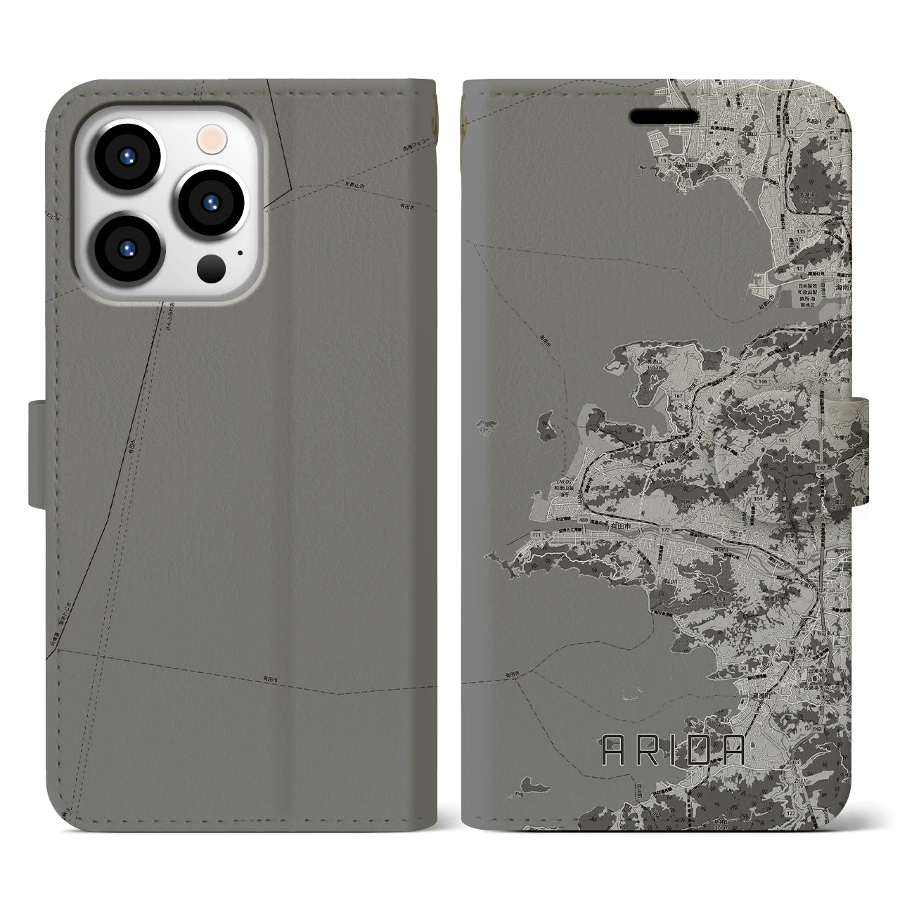 【有田(和歌山県)】地図柄iPhoneケース(手帳タイプ)