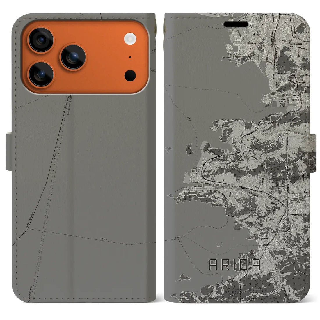 【有田(和歌山県)】地図柄iPhoneケース(手帳タイプ)