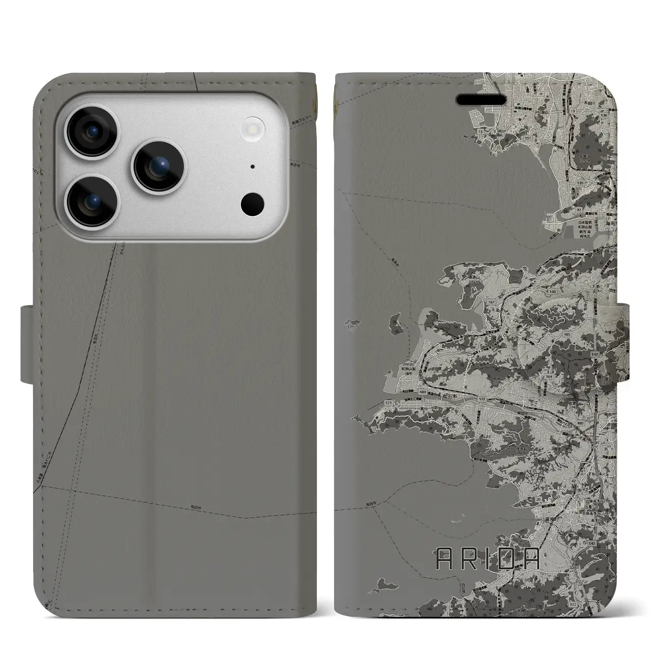 【有田(和歌山県)】地図柄iPhoneケース(手帳タイプ)