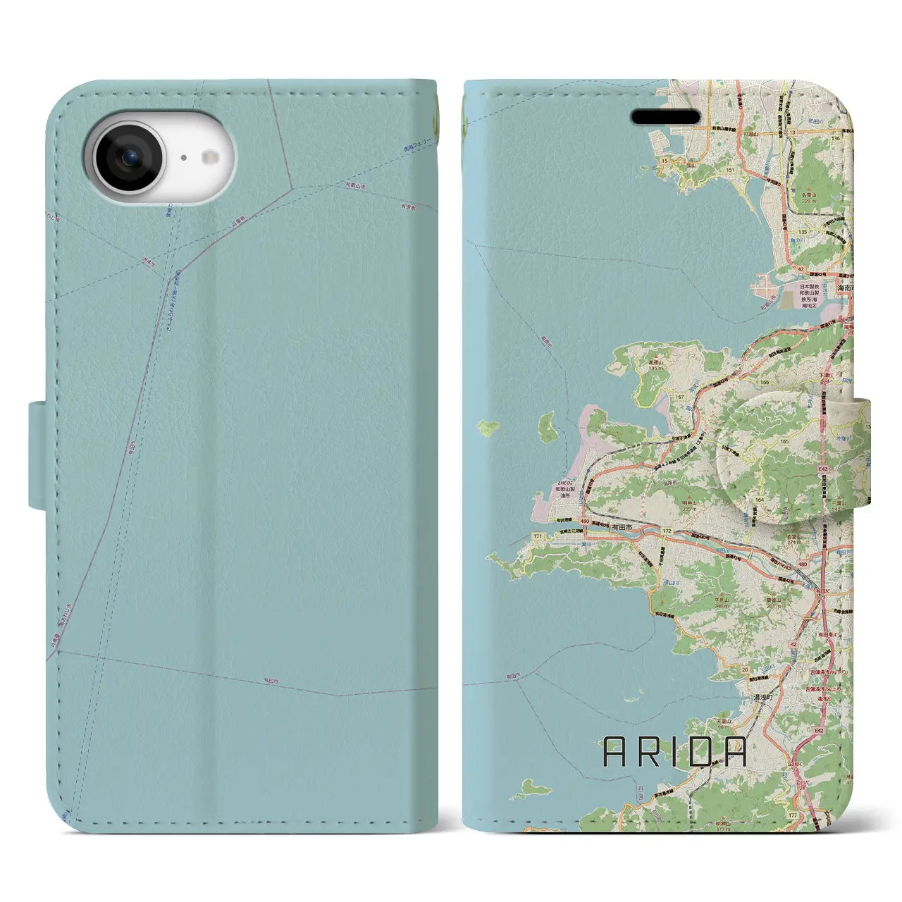 【有田(和歌山県)】地図柄iPhoneケース(手帳タイプ)