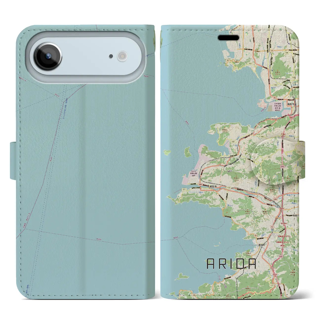 【有田(和歌山県)】地図柄iPhoneケース(手帳タイプ)